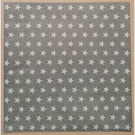 Serviette Sterne grau