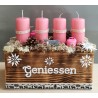 Balken mit Kerzen rosa