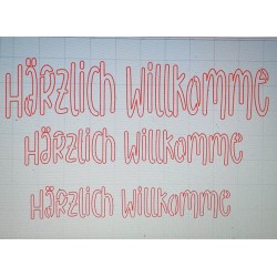 Schablone Härzlich Willkomme