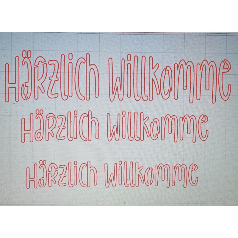 Schablone Härzlich Willkomme