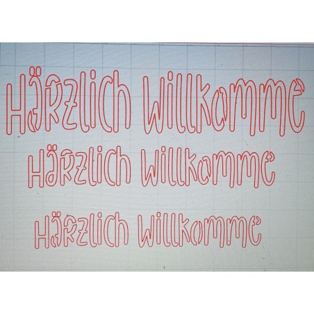 Schablone Härzlich Willkomme