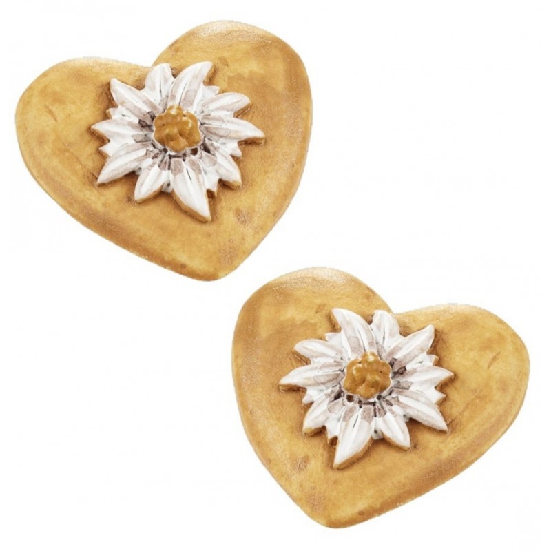 Holz Herz mit Edelweiss