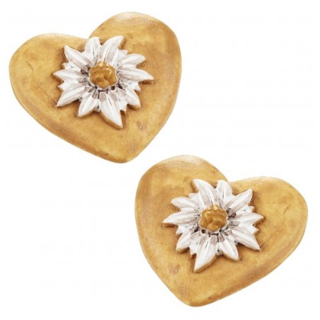Holz Herz mit Edelweiss