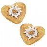 Holz Herz mit Edelweiss