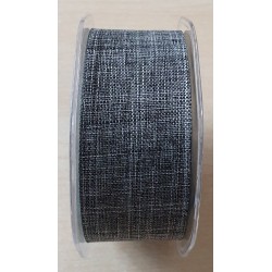Dekoband Leinenoptik grau