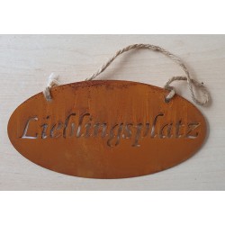 Metall Schild rost Lieblingsplatz