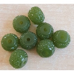 Sparkling Resin Perlen olive