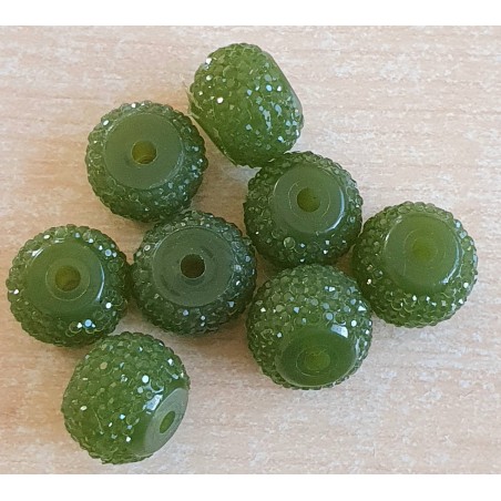 Sparkling Resin Perlen olive