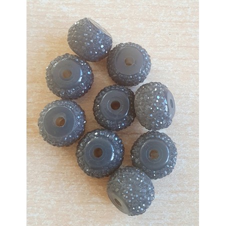 Sparkling Resin Perlen grau
