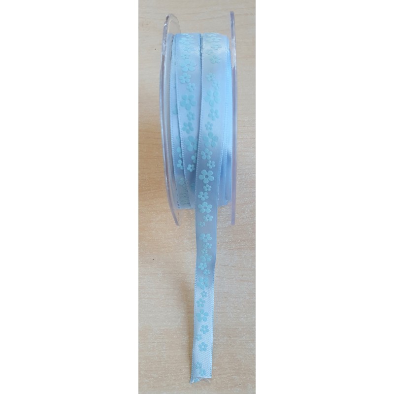 Dekoband Blumen blau