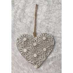 Metall Herz mit Blumen