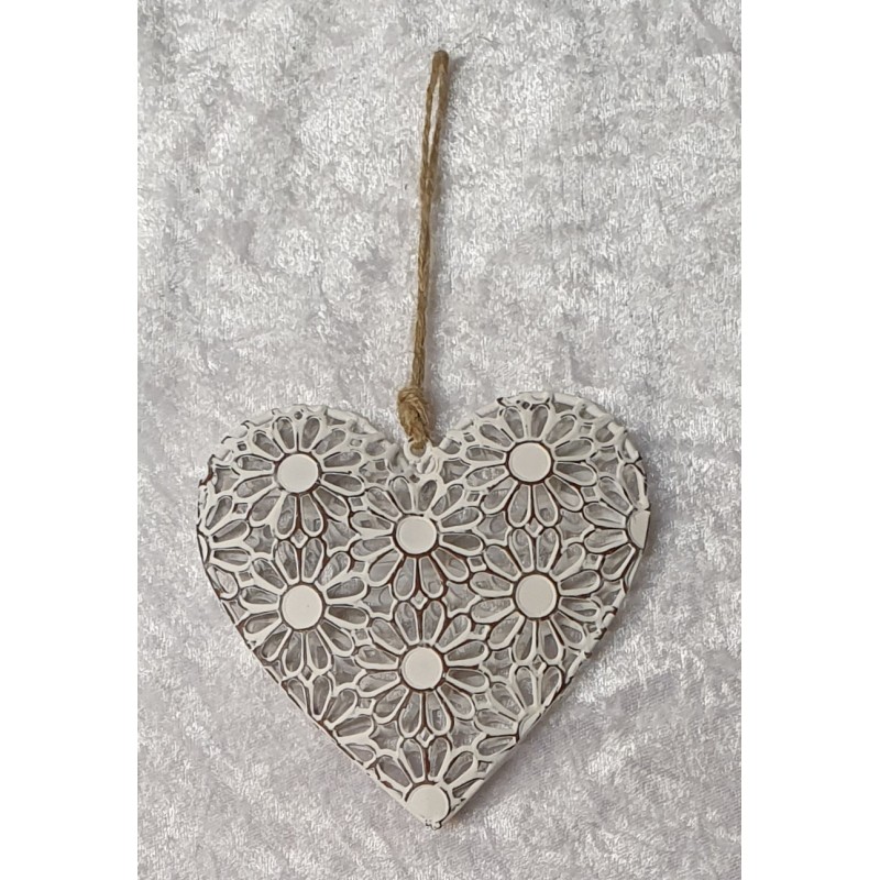 Metall Herz mit Blumen