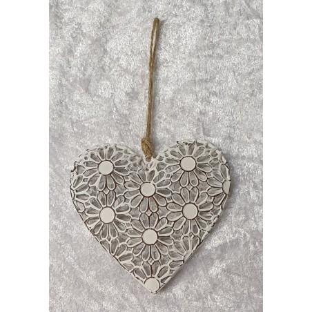Metall Herz mit Blumen