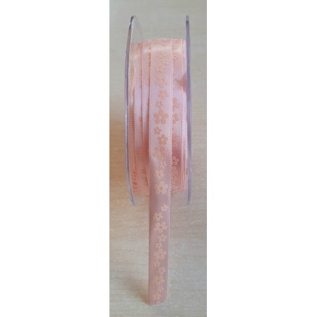 Dekoband Blumen lachs