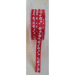 Dekoband Blumen rot