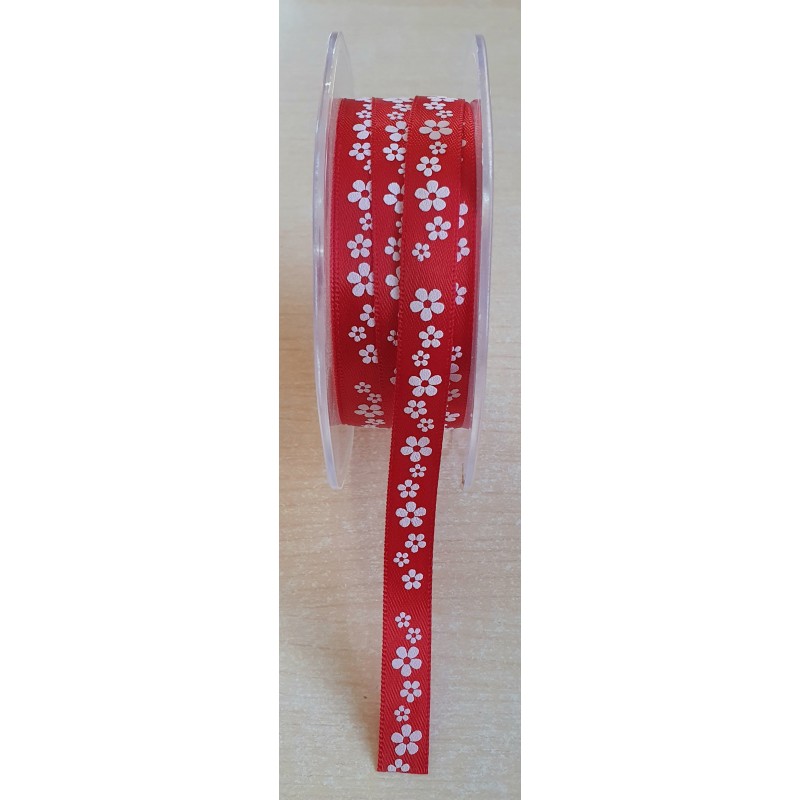 Dekoband Blumen rot