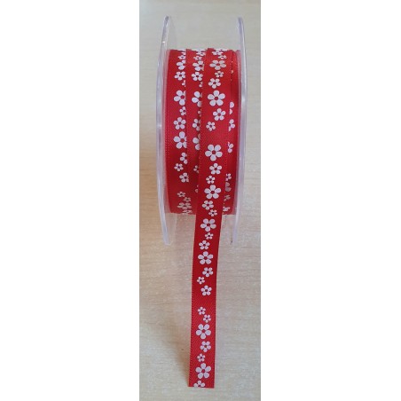 Dekoband Blumen rot
