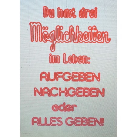 Schablone Möglichkeiten....