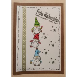 Weihnachtskarte Wichtelturm hellgrün