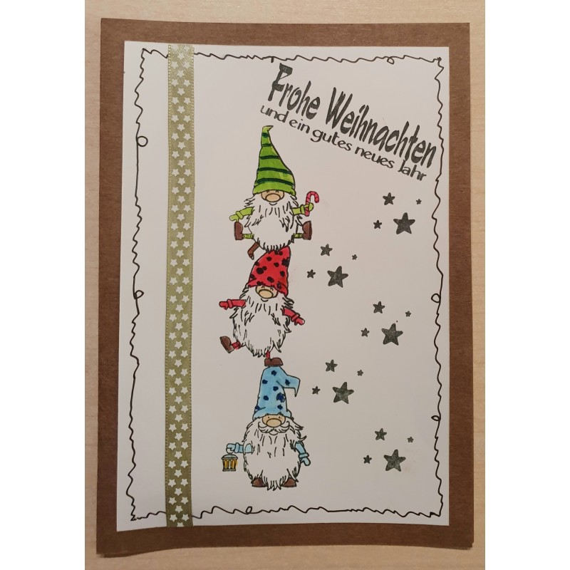 Weihnachtskarte Wichtelturm hellgrün