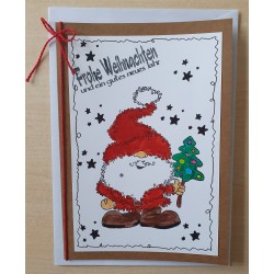 Weihnachtskarte Weihnachtsmann rot