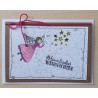 Weihnachtskarte Engel pink