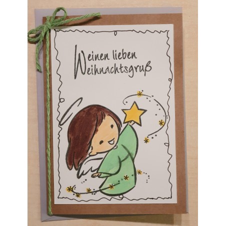 Weihnachtskarte Engel hellgrün