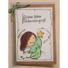 Weihnachtskarte Engel hellgrün