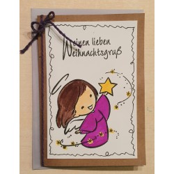 Weihnachtskarte Engel violette