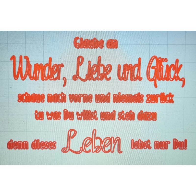 Schablone Wunder, Liebe, Glück