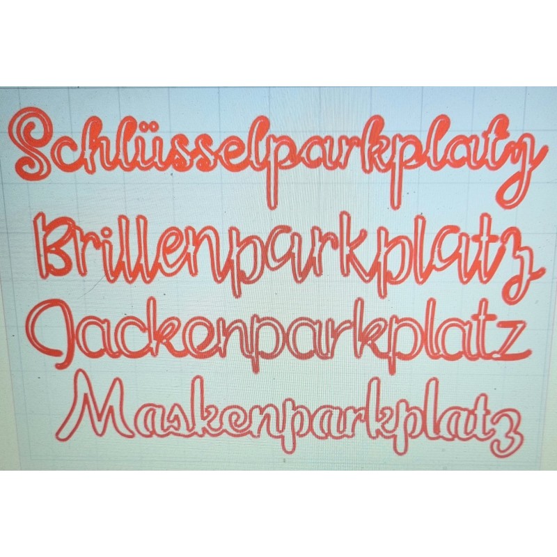 Schablone Schlüsselparkplatz