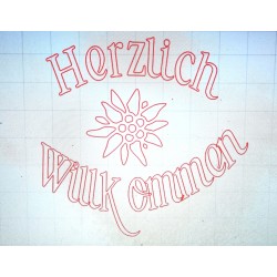 Schablone Herzlich Willkommen