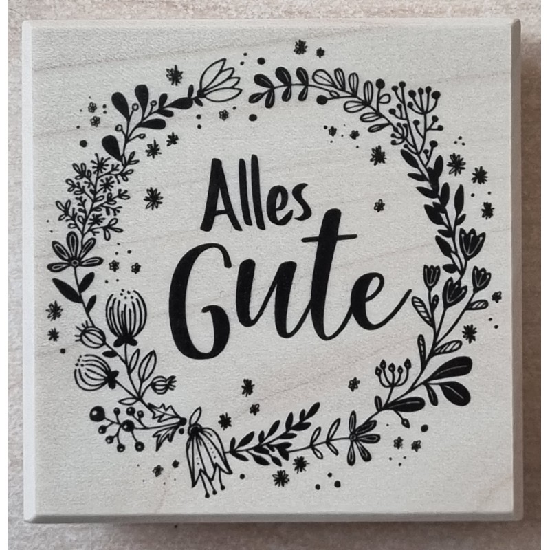 Holz Stempel Alles Gute