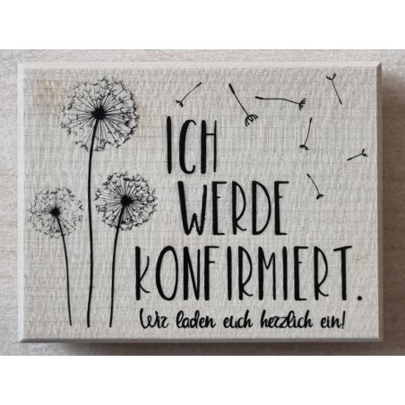 Holz Stempel Ich werde Konfirmiert
