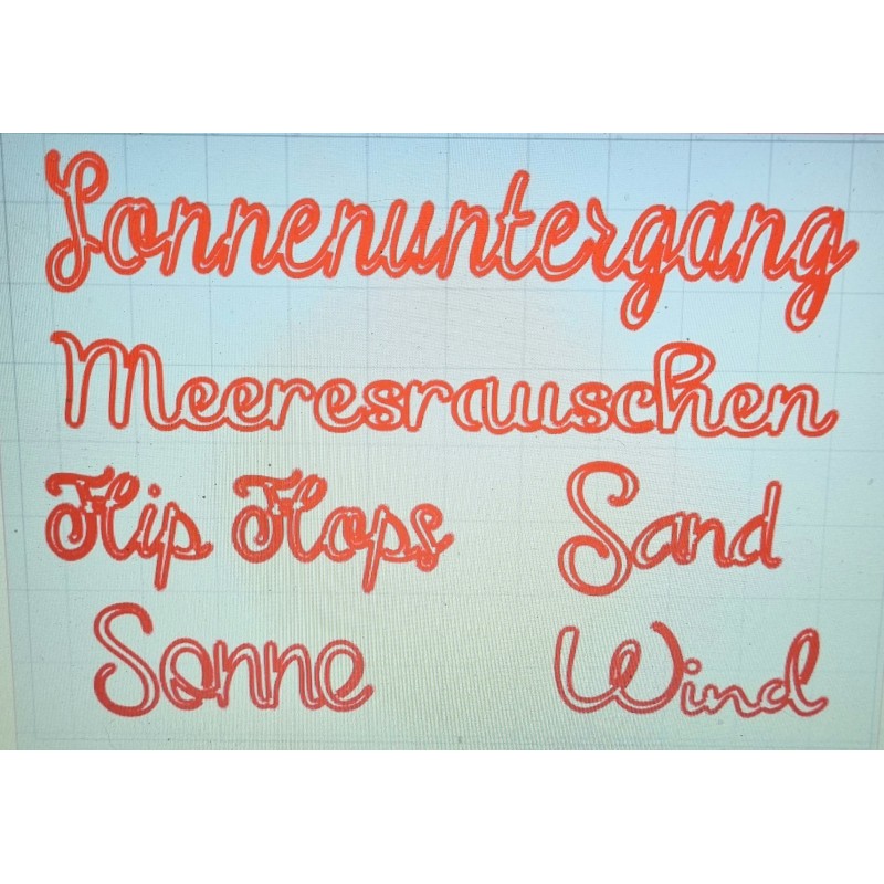 Schablone Sommerwörter