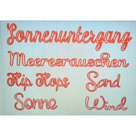 Schablone Sommerwörter
