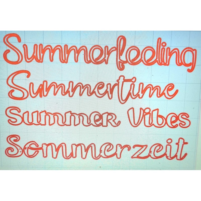 Schablone Sommerwörter