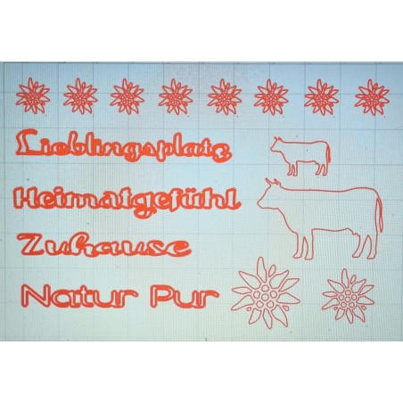 Schablone Heimatgefühl/Edelweiss