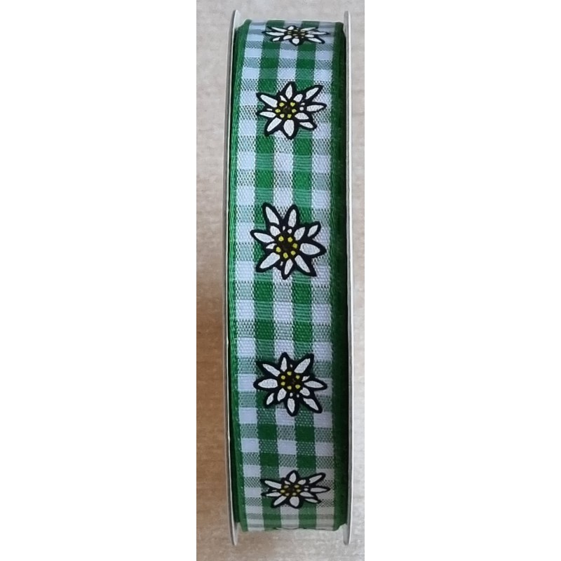 Dekoband Edelweiss grün kariert