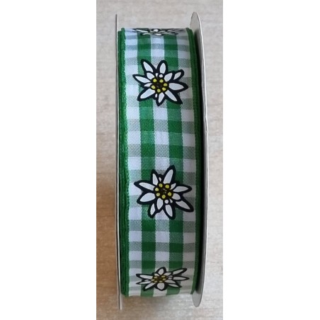 Dekoband Edelweiss grün kariert