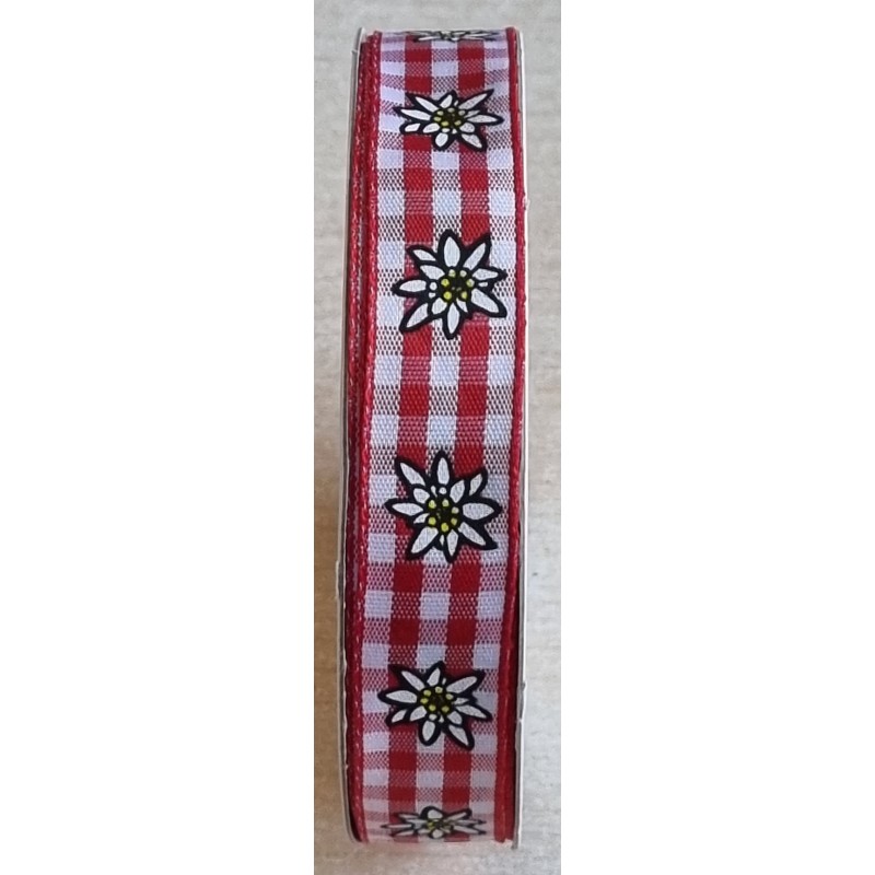Dekoband Edelweiss rot kariert