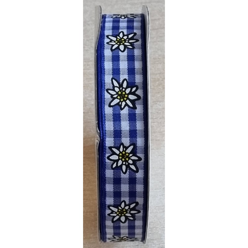 Dekoband Edelweiss blau kariert