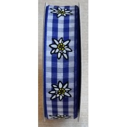 Dekoband Edelweiss blau kariert