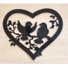Vinylmotiv Herz/Vögel schwarz