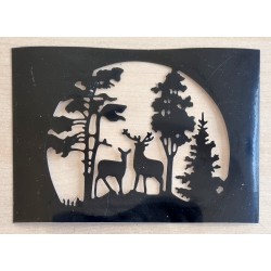 Vinylmotiv Hirsch/Reh/Wald/Rahmen schwarz