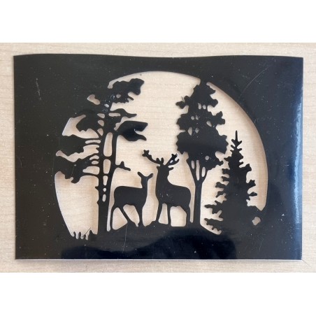 Vinylmotiv Hirsch/Reh/Wald/Rahmen schwarz