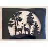 Vinylmotiv Hirsch/Reh/Wald/Rahmen schwarz