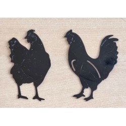 Vinylmotiv Hahn/Henne schwarz