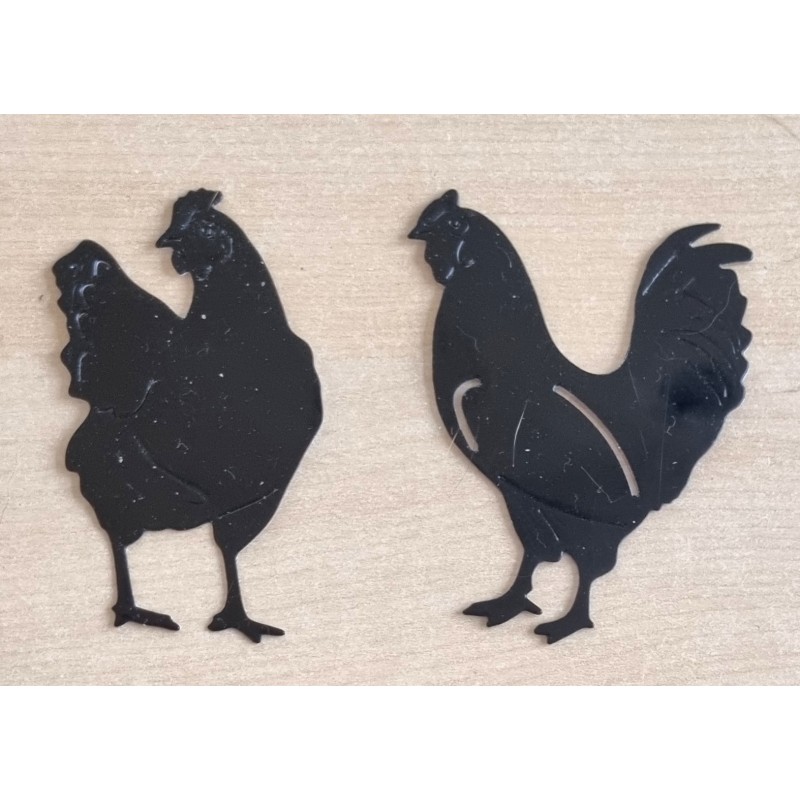 Vinylmotiv Hahn/Henne schwarz