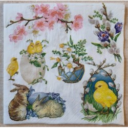 Serviette Kaninchen/Küken